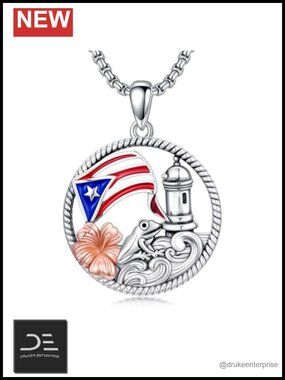 Puerto Rico Coqui Frog Pendant Necklace 925 Sterling Silver